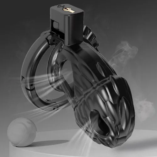 Dinocock Cage – prémium, fekete pénisz ketrec 10 x 3,7 cm