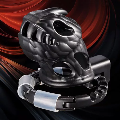 Dinocock Cage – prémium, fekete pénisz ketrec 10 x 3,7 cm