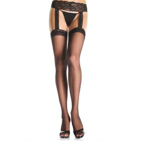   721767 GIARRETTIERA TRASPARENTE CON GIARRETTIERA IN PIZZO O/S BLK