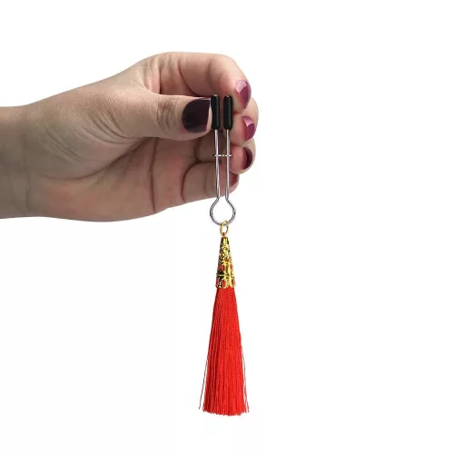 Pinza per capezzoli Glamour Tassel Red