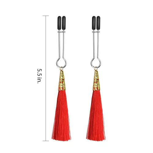 Pinza per capezzoli Glamour Tassel Red