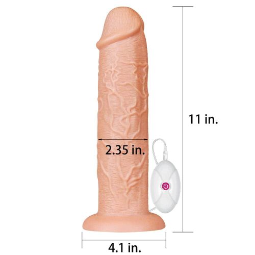 11'' Carne Realistica Lunga e Vibrante con Dildo
