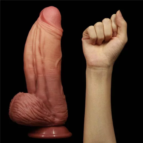 Silicone Nature Cock da 10" a doppio strato Brown_B0O50_3