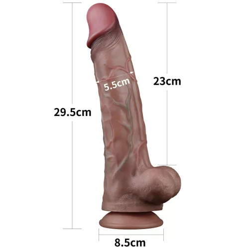 Cock in silicone platino a doppio strato da 11,5''