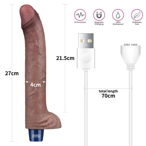 Dildo vibrante in silicone ricaricabile da 11" REAL SOFTEE