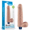 Dildo vibrante ricaricabile da 9" REAL SOFTEE (Flesh)