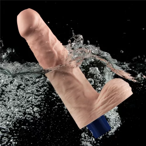 Dildo vibrante ricaricabile da 9" REAL SOFTEE (Flesh)