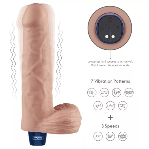 Dildo vibrante ricaricabile da 9" REAL SOFTEE (Flesh)