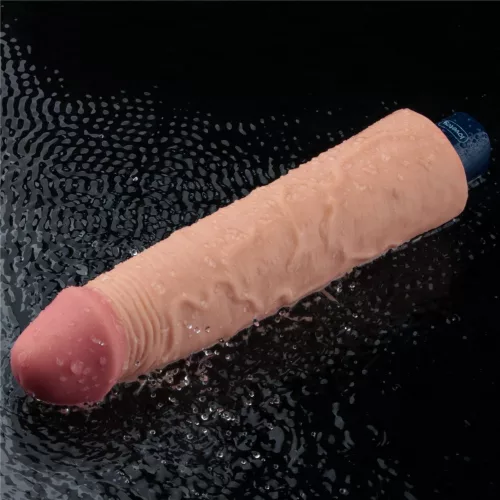 9,5" REAL SOFTEE Dildo Vibrante Ricaricabile (Flesh)