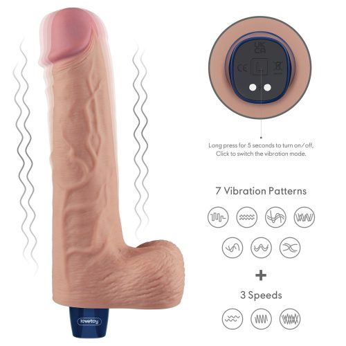 10" REAL SOFTEE Dildo Vibrante Ricaricabile (Flesh)_B15O50_4