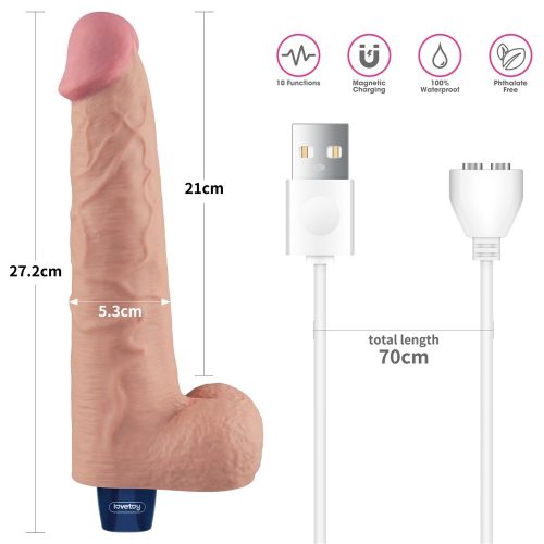 Dildo vibrante ricaricabile da 10,5" REAL SOFTEE (Flesh)_B15O50_4