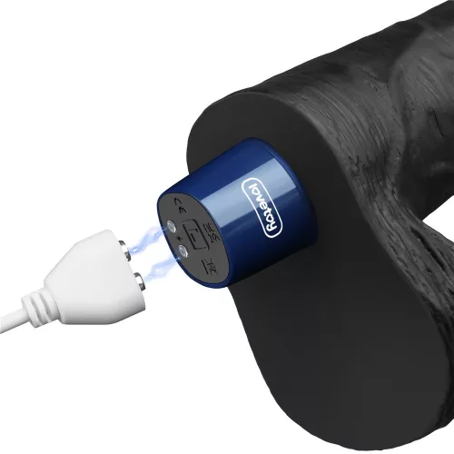 Dildo vibrante ricaricabile REAL SOFTEE da 9" (Nero)_B15O50_4