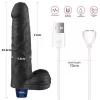 Dildo vibrante ricaricabile REAL SOFTEE da 9" (Nero)_B15O50_4