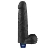 Dildo vibrante ricaricabile REAL SOFTEE da 9" (Nero)_B15O50_4
