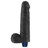 Dildo vibrante ricaricabile REAL SOFTEE da 9" (Nero)_B15O50_4