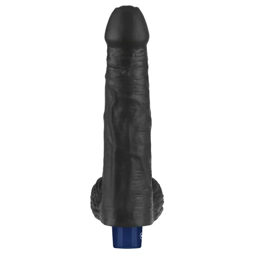 Dildo vibrante ricaricabile REAL SOFTEE da 9" (Nero)_B15O50_4