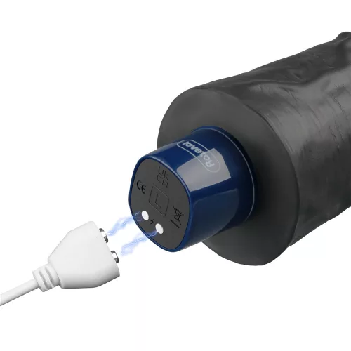 Dildo vibrante ricaricabile da 9,5" REAL SOFTEE (Nero)_B15O50_4