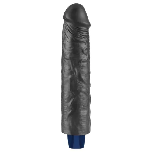 Dildo vibrante ricaricabile da 9,5" REAL SOFTEE (Nero)_B15O50_4