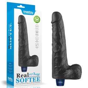  Dildo vibrante ricaricabile da 10" REAL SOFTEE (Nero)_B15O50_4