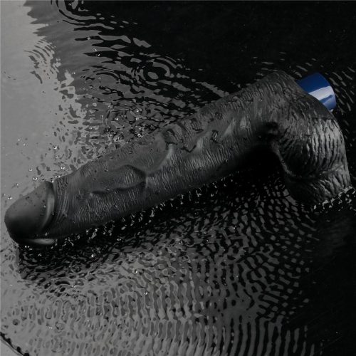 Dildo vibrante ricaricabile da 10" REAL SOFTEE (Nero)_B15O50_4