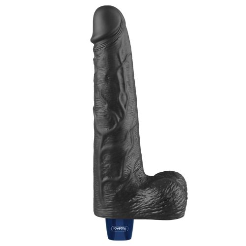 Dildo vibrante ricaricabile da 10" REAL SOFTEE (Nero)_B15O50_4