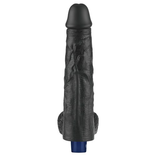 Dildo vibrante ricaricabile da 10" REAL SOFTEE (Nero)_B15O50_4