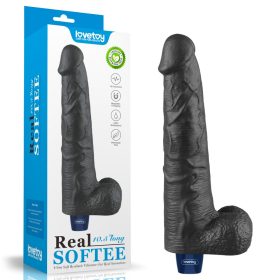   Dildo vibrante ricaricabile da 10,5" REAL SOFTEE (Nero)_B15O50_4