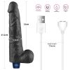 Dildo vibrante ricaricabile da 10,5" REAL SOFTEE (Nero)_B15O50_4