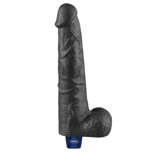 Dildo vibrante ricaricabile da 10,5" REAL SOFTEE (Nero)_B15O50_4