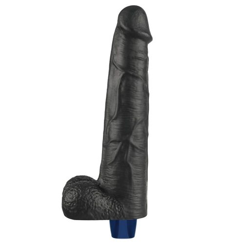 Dildo vibrante ricaricabile da 10,5" REAL SOFTEE (Nero)_B15O50_4