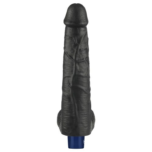 Dildo vibrante ricaricabile da 10,5" REAL SOFTEE (Nero)_B15O50_4