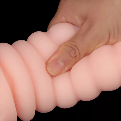Pelle vergine brushout Doppia Side Stroker Vagina e Ano
