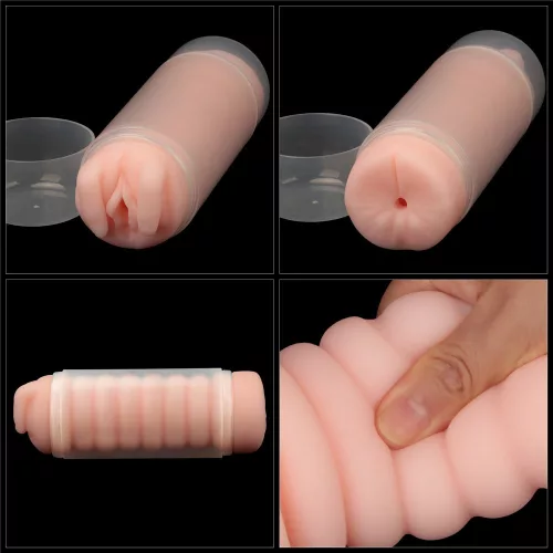 Pelle vergine brushout Doppia Side Stroker Vagina e Ano