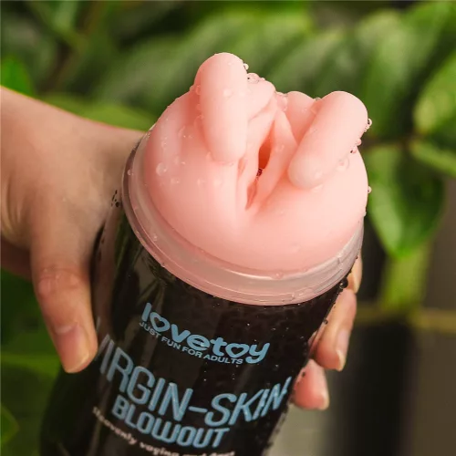 Pelle vergine brushout Doppia Side Stroker Vagina e Ano