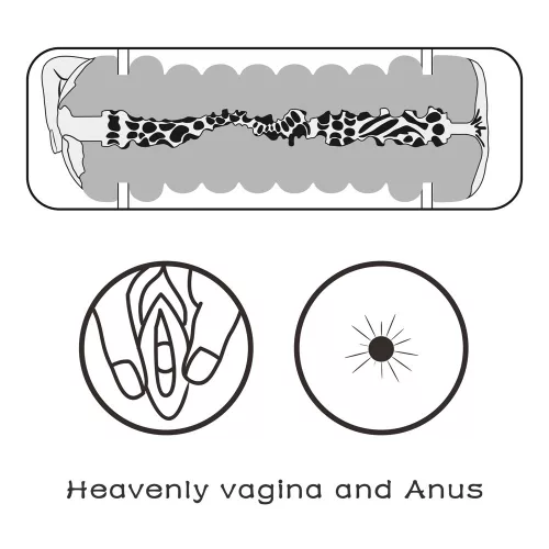Pelle vergine brushout Doppia Side Stroker Vagina e Ano