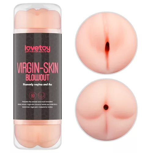 Pelle vergine con soffio Doppio Side Stroker Vagina e Sedere