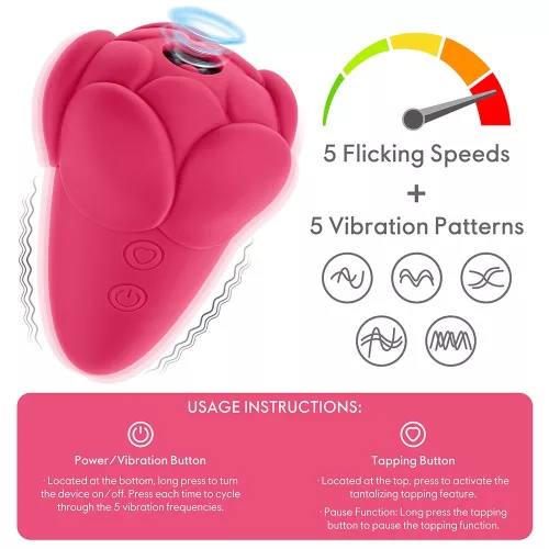 Vibratore Ricaricabile Flicker Rose Red