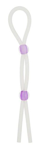 Anello peniano in silicone da 7 pollici con 2 perline lavanda