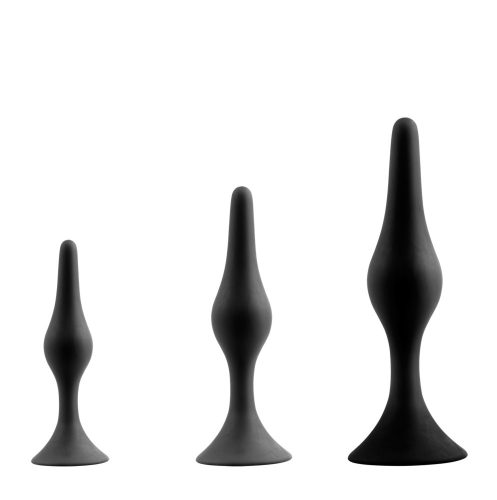 Plug anale in silicone di riserva da 3", 4", 5,5" con ventosa (3 pezzi in un set di kit)