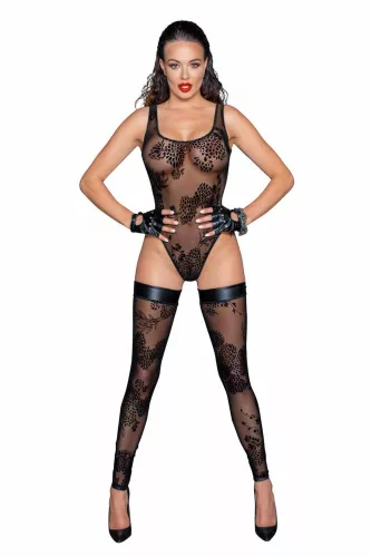 Corpo in tulle con ricamo a fiocco a motivi - XL