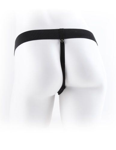 Strap-on cavo vibrante da 7" con palline chiare/nere