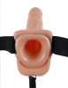 Strap-on cavo vibrante da 7" con palline chiare/nere
