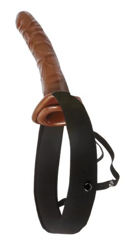 10" Chocolate Dream Hollow Strap-On Marrone/Nero