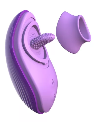 La sua lingua divertente in silicone viola