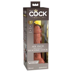 6" Silicone Vibrante Cock Tan