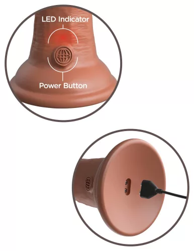 6" Silicone Vibrante Cock Tan