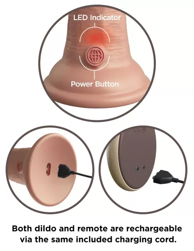 Pene in silicone vibrante a doppia densità da 9" con luce remota