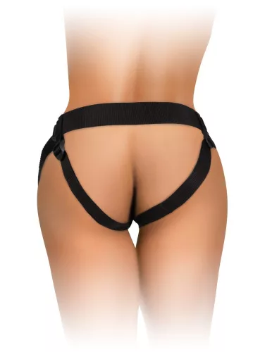 Imbratura strap-on per il corpo confortevole nera/ marrone scuro