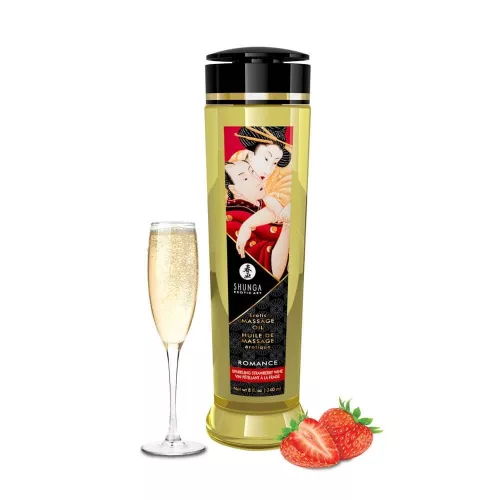 OLIO DA MASSAGGIO EROTICO 240 ml / 8 oz VINO FRIZZANTE ALLA FRAGOLA
