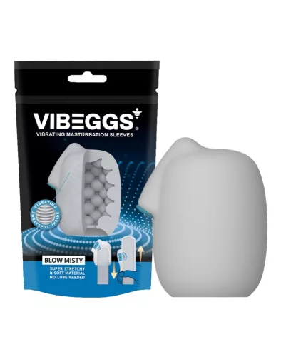 VIBEGGS - Blow Misty - Manicotta vibrante per masturbazione - Bianca